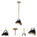 Apollo 1 Light 13.25 inch Antique Brass with Matte Black Pendant Ceiling Light