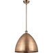 Ballston Dome LED 16 inch Antique Copper Pendant Ceiling Light