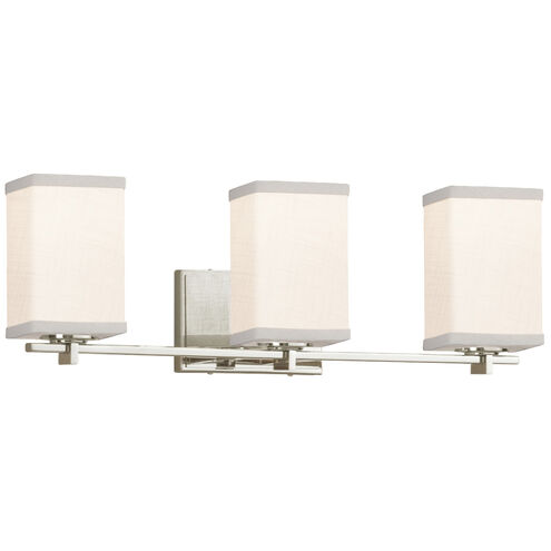 Textile LED 24 inch Brushed Nickel Bath Bar Wall Light in 2100 Lm LED, White, Square with Flat Rim, Era