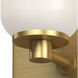 Nola Wall Sconce Wall Light in Brushed Gold, Glossy Opal Glass Shade