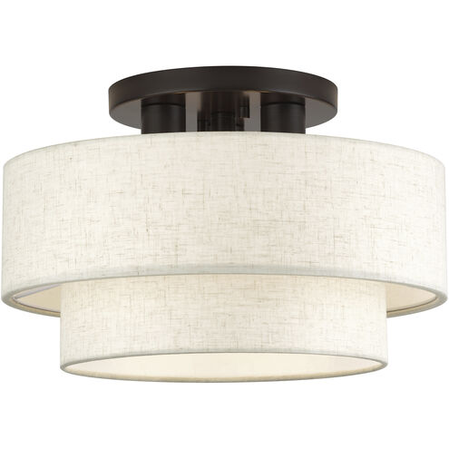 Manorwood 3 Light 15 inch English Bronze Semi Flush Mount Ceiling Light, Large