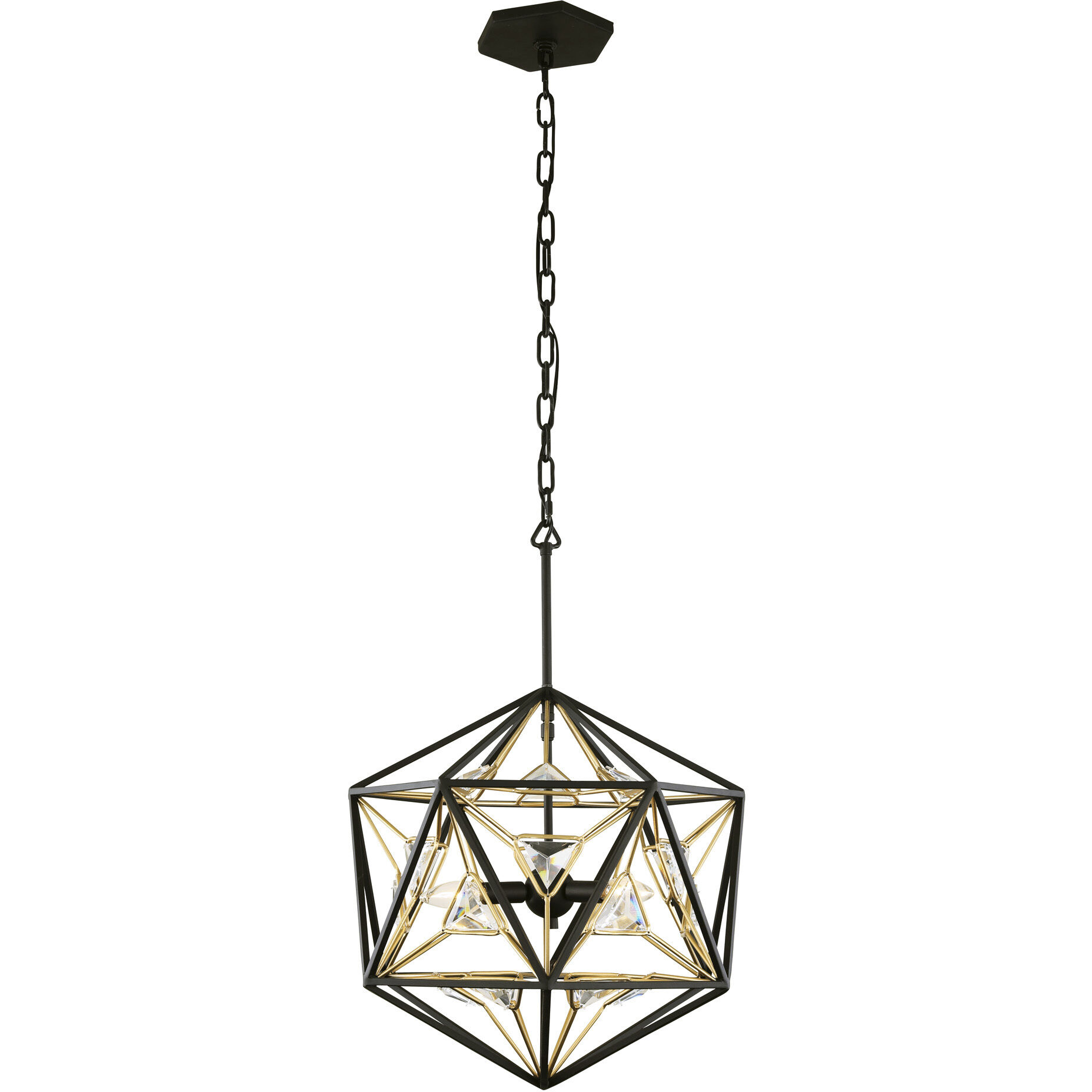 Marcia 3 Light 18 inch Matte Black/French Gold Pendant Ceiling Light