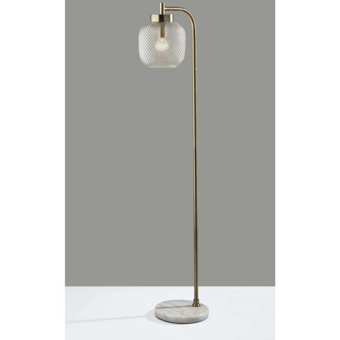 Natasha 58 inch 100.00 watt Antique Brass Floor Lamp Portable Light