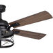 Elburn 52 inch Black with Dark Bronze-Walnut Blades Ceiling Fan