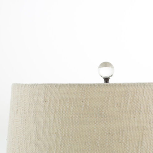 Kelly 30.5 inch Blue and White Ceramic / Burnished Bronze Table Lamp Portable Light