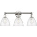 Bristol Glass 3 Light 25.5 inch Polished Nickel Bath Vanity Light Wall Light in Seedy
