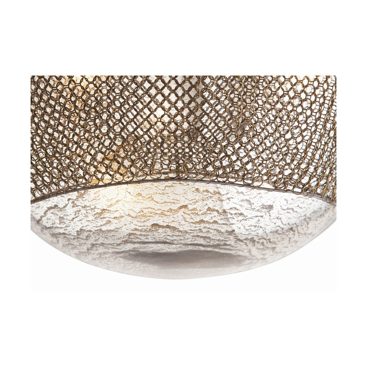 Chainmail 3 Light 15.5 inch Antique brass Pendant Ceiling Light