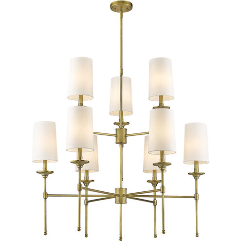 Emily 9 Light 38 inch Rubbed Brass Chandelier Ceiling Light