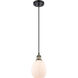 Ballston Eaton LED 6 inch Black Antique Brass Mini Pendant Ceiling Light, Ballston
