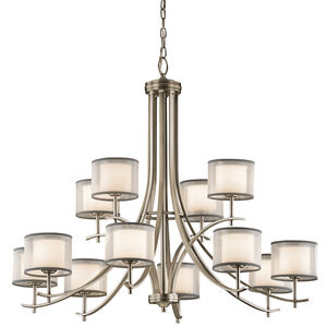 Tallie 12 Light 42 inch Antique Pewter Chandelier 2 Tier Large Ceiling Light, 2 Tier