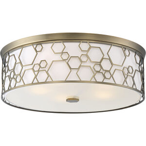 ML LED 20 inch Polished Satin Brass Flush Mount Ceiling Light