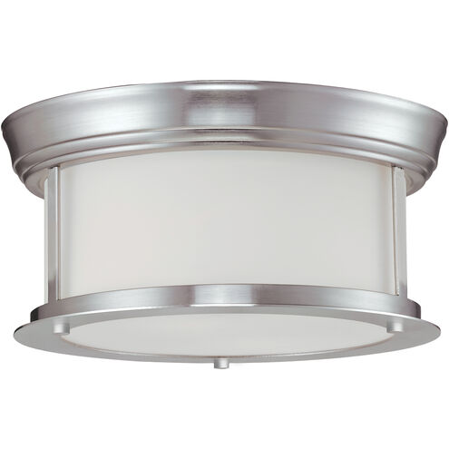 Sonna 2 Light 10.75 inch Brushed Nickel Flush Mount Ceiling Light in Matte Opal Glass
