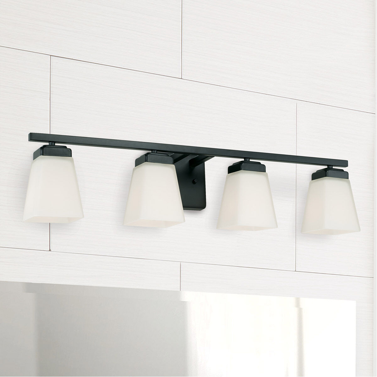 Baxley 4 Light 31 inch Matte Black Vanity Light Wall Light