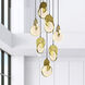 Tranche LED 24 inch Brushed Brass Multi Point Pendant Ceiling Light