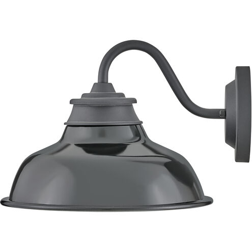Wallace LED 9.5 inch Museum Black with Gloss Black Outdoor Barn Light, Gooseneck