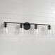 Portman 4 Light 35.25 inch Matte Black Vanity Light Wall Light