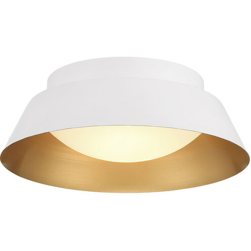 Donoven 2 Light 15 inch White and Gold Flush Mount Ceiling Light