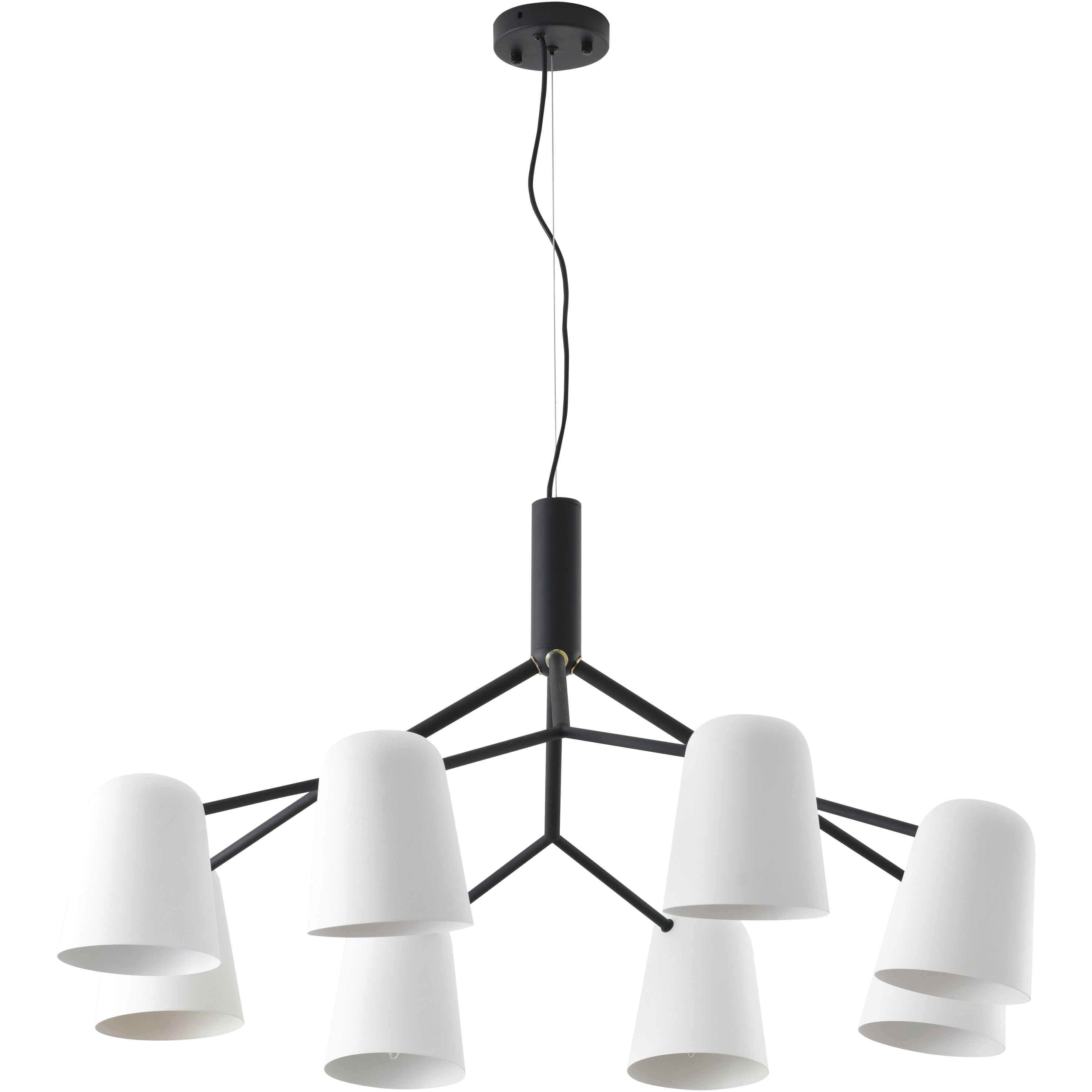 Canada 8 Light 37.4 inch Black and White Chandelier Ceiling Light