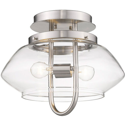 Garner 2 Light 17 inch Satin Nickel Semi-Flush Mount Ceiling Light
