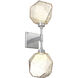 Gem LED 6.5 inch Classic Silver Indoor Sconce Wall Light in 3000K LED, Amber, Double
