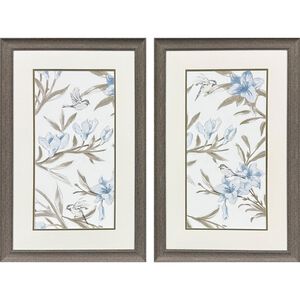 Blue Flower Beauty Blue and Brown Framed Art