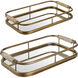 Rosea Brushed Gold with Natural Rope Trays, Set of 2