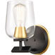Remy 1 Light 4.5 inch Black Satin Gold Bath Vanity Light Wall Light