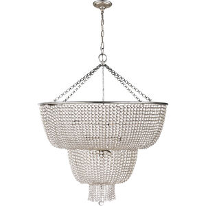 AERIN Jacqueline 12 Light 32.25 inch Burnished Silver Leaf Two-Tier Chandelier Ceiling Light in Clear Glass