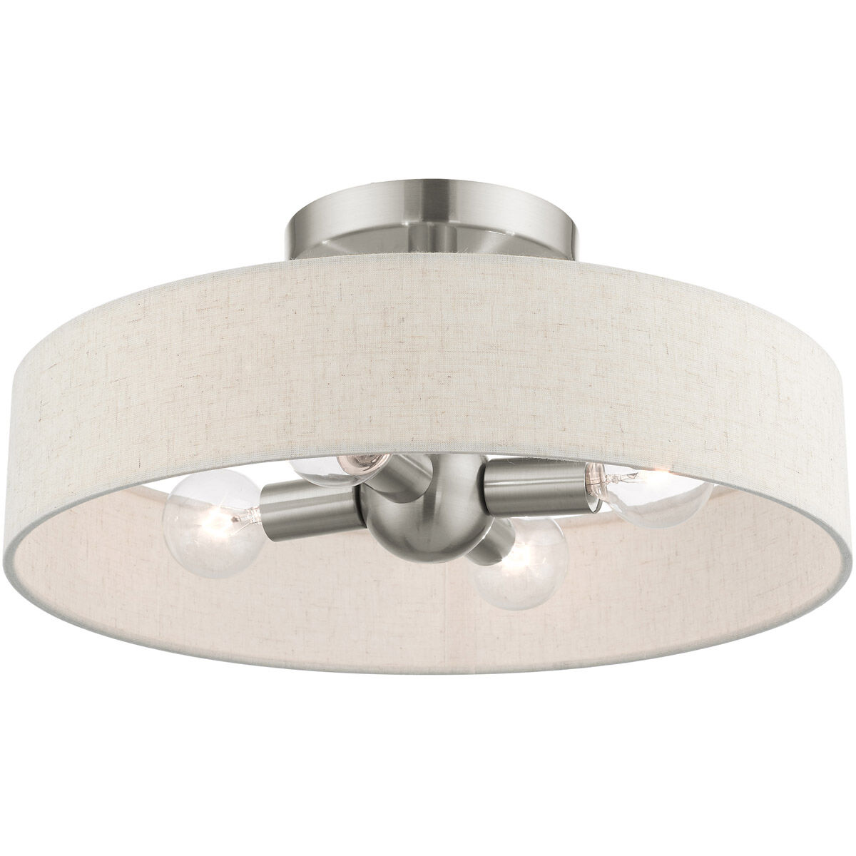 Venlo 4 Light 14 inch Brushed Nickel Semi Flush Ceiling Light