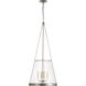 Marie Flanigan Reese LED 20 inch Polished Nickel Pendant Ceiling Light in Clear Glass
