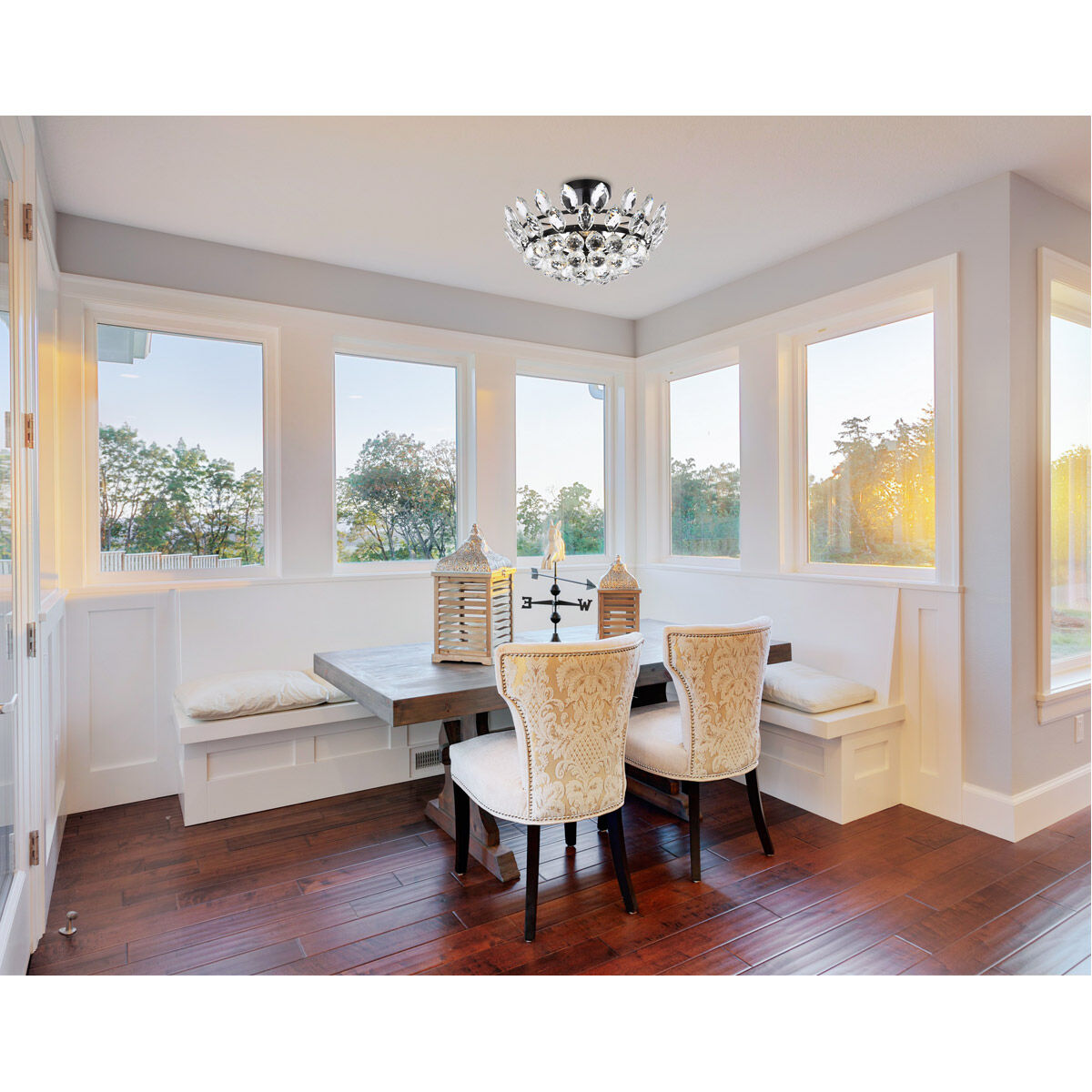 Emilia 3 Light 16 inch Black Flush Mount Ceiling Light