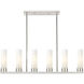 Empire 6 Light 44.25 inch Polished Nickel Linear Pendant Ceiling Light in Matte White Glass