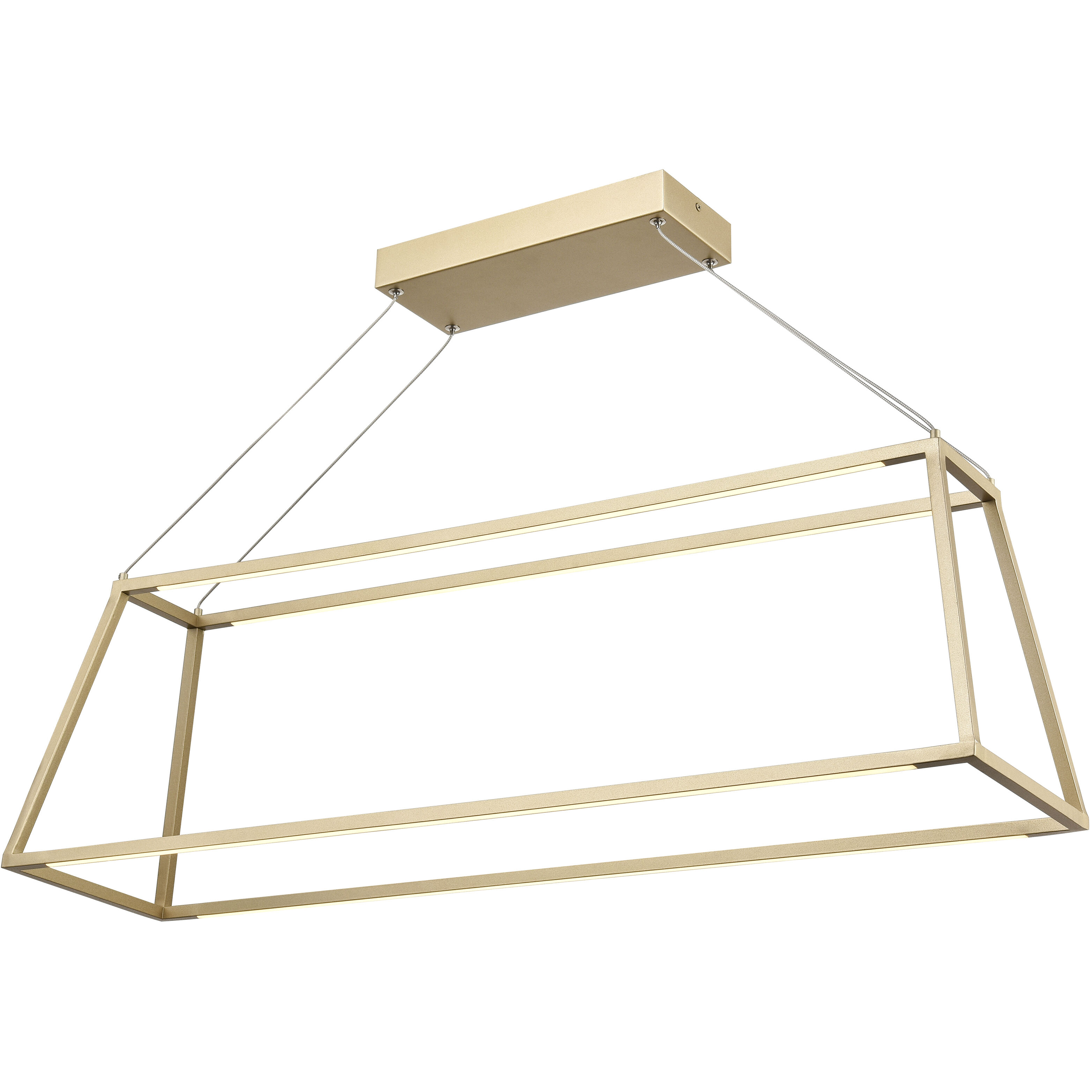 Minimalist LED 36 inch Soft Gold Linear Chandelier Ceiling Light