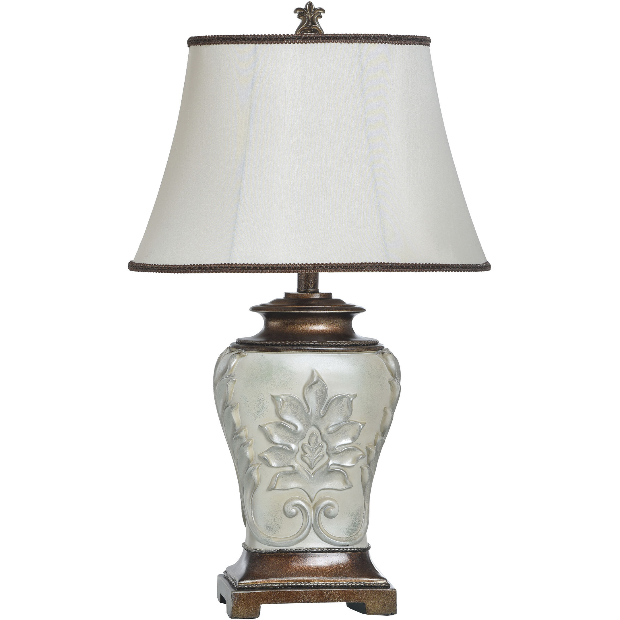Magonia 28.5 inch 100 watt Cream and Off-White and Antique Gold Table Lamp Portable Light in Antique White with Gold