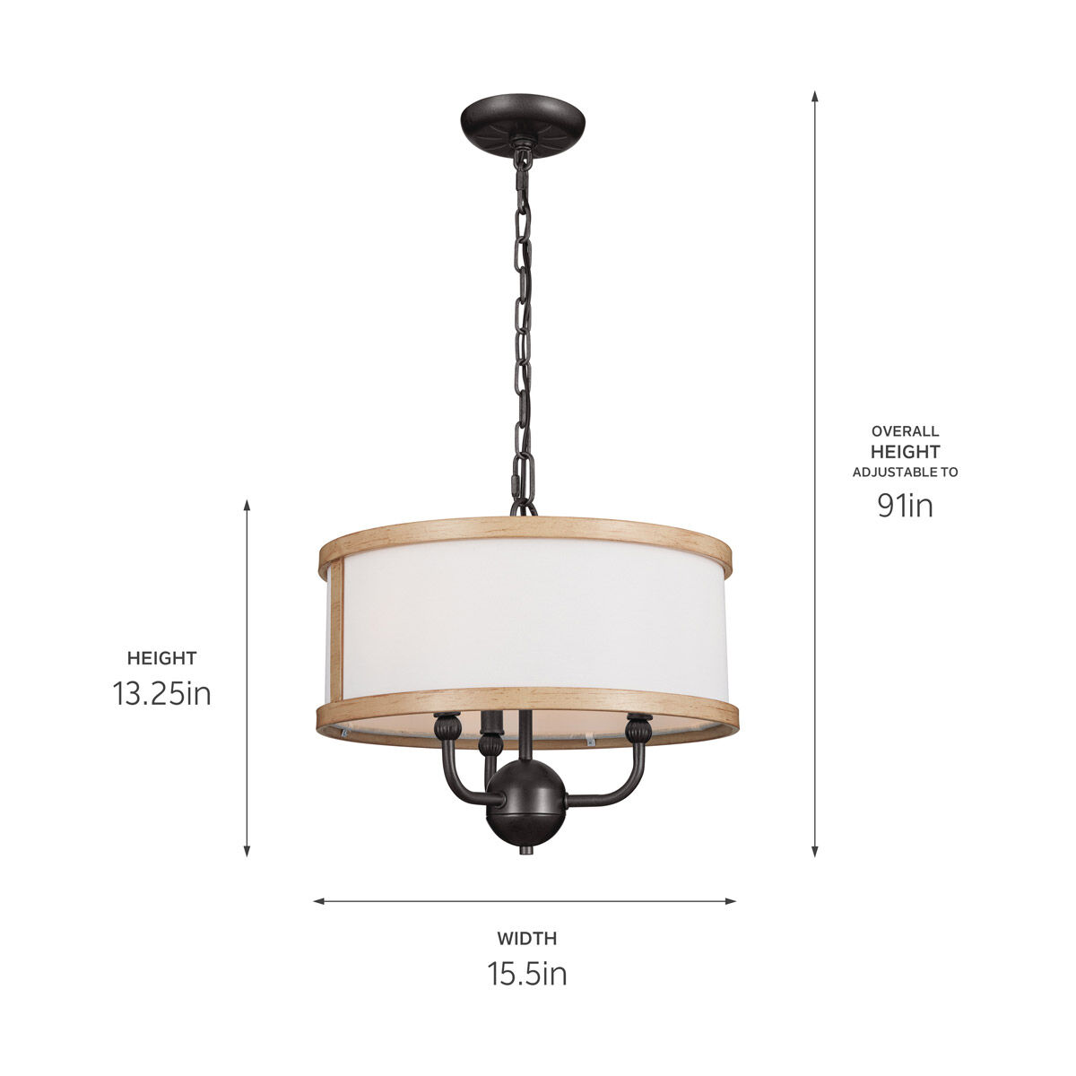 Homestead Heddle 3 Light 16 inch Anvil Iron Chandelier Ceiling Light, Heddle