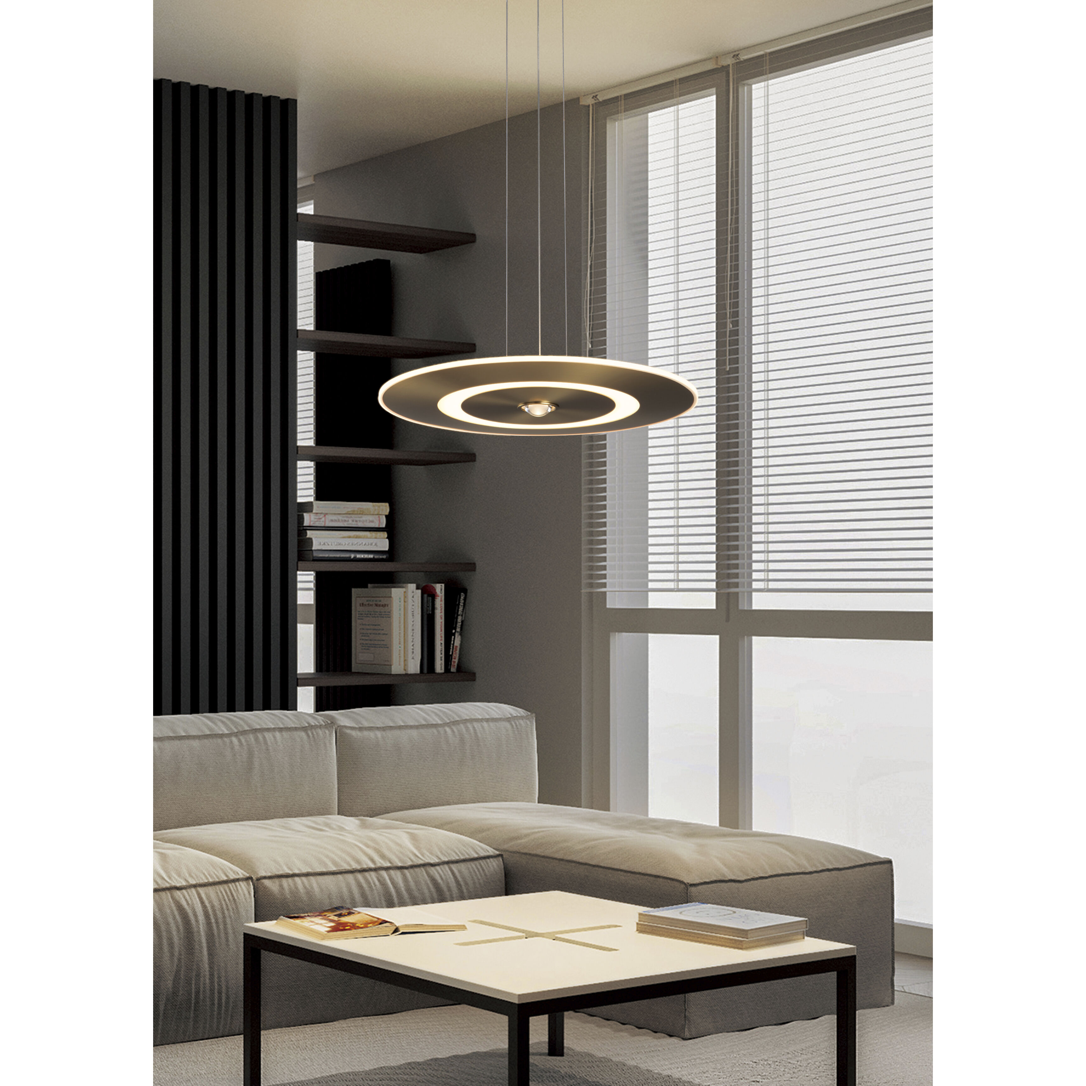 Nebula LED 21.5 inch Antique Brass Pendant Ceiling Light