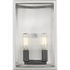 Quadra 2 Light 4.5 inch Brushed Nickel and Black Wall Sconce Wall Light