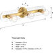 Demi 3 Light 24 inch Brushed Gold Vanity Light Wall Light