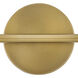 Vera LED 15 inch Lacquered Brass Bath Light Wall Light