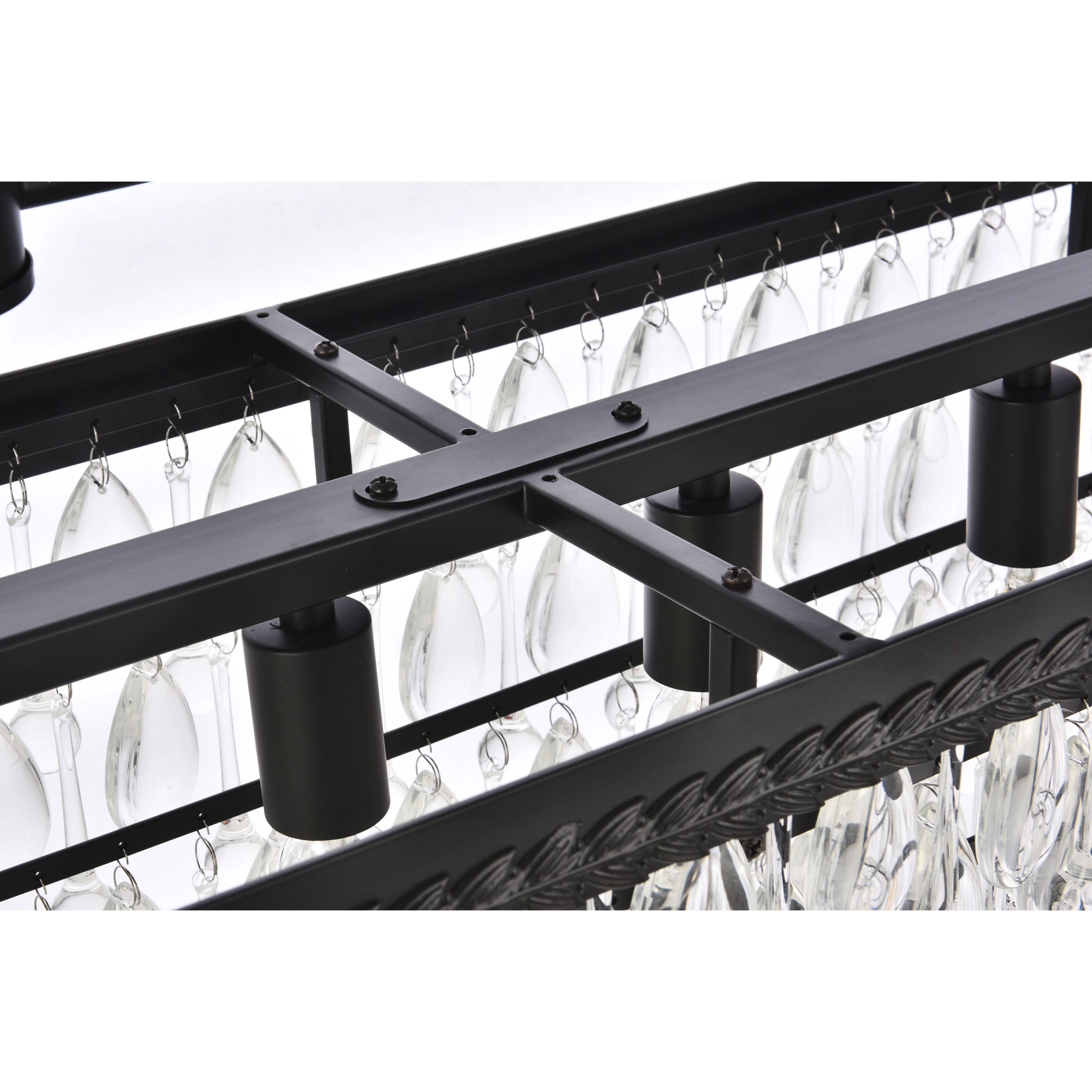 Nordic 6 Light 32 inch Black Linear Pendant Ceiling Light