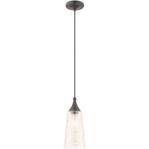 Art Glass 1 Light 6 inch English Bronze Mini Pendant Ceiling Light
