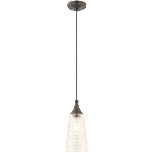 Art Glass 1 Light 6 inch English Bronze Mini Pendant Ceiling Light