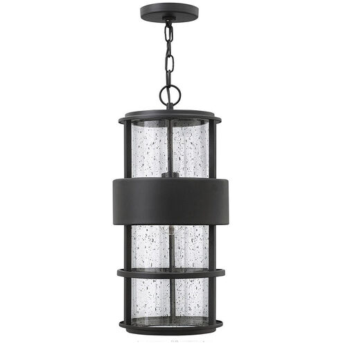 Saturn LED 10 inch Satin Black Outdoor Hanging Lantern