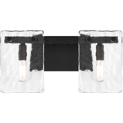 Genry 2 Light 15.25 inch Black Bathroom Vanity Light Wall Light