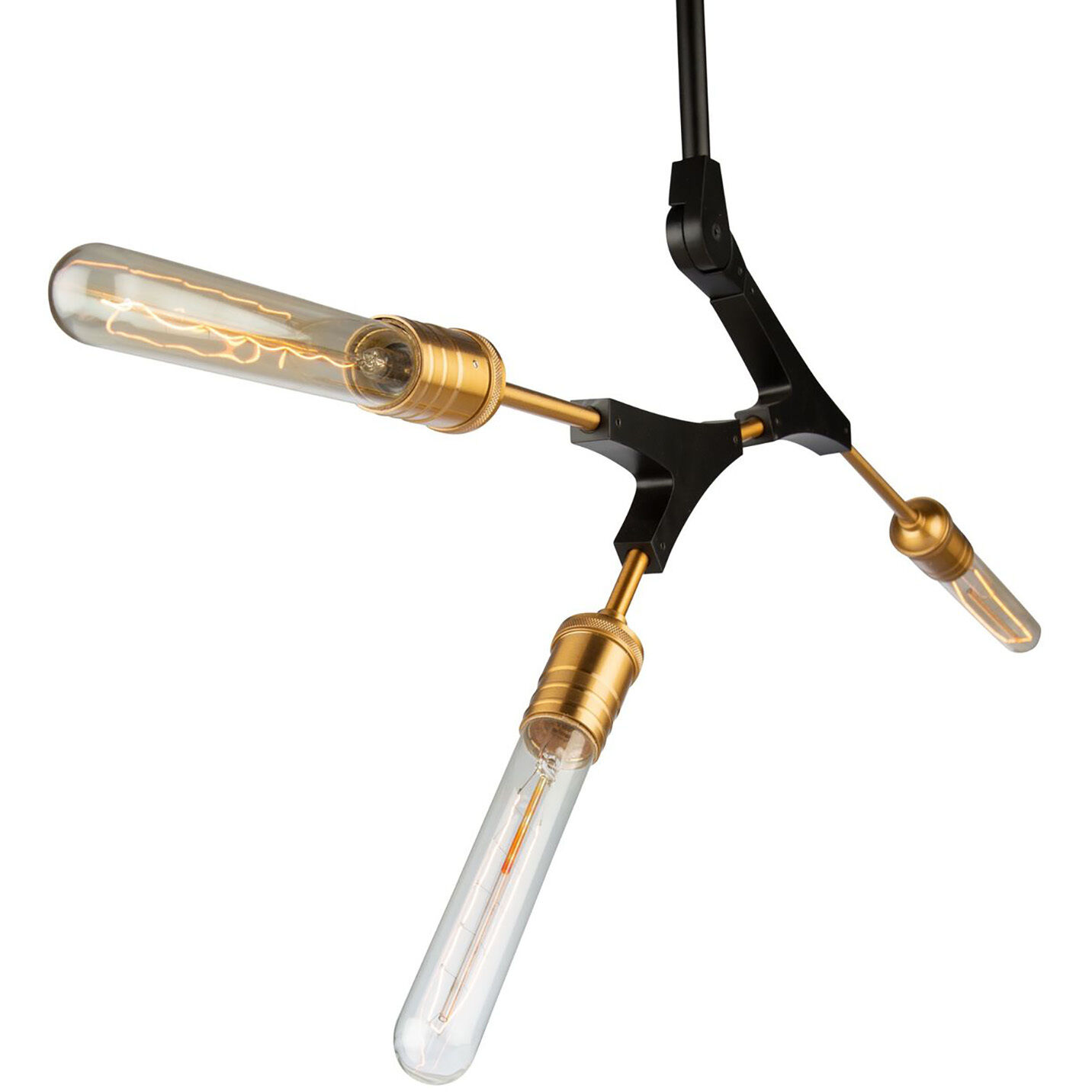 Filiali LED 24.5 inch Black and Harvest Brass Chandelier Ceiling Light