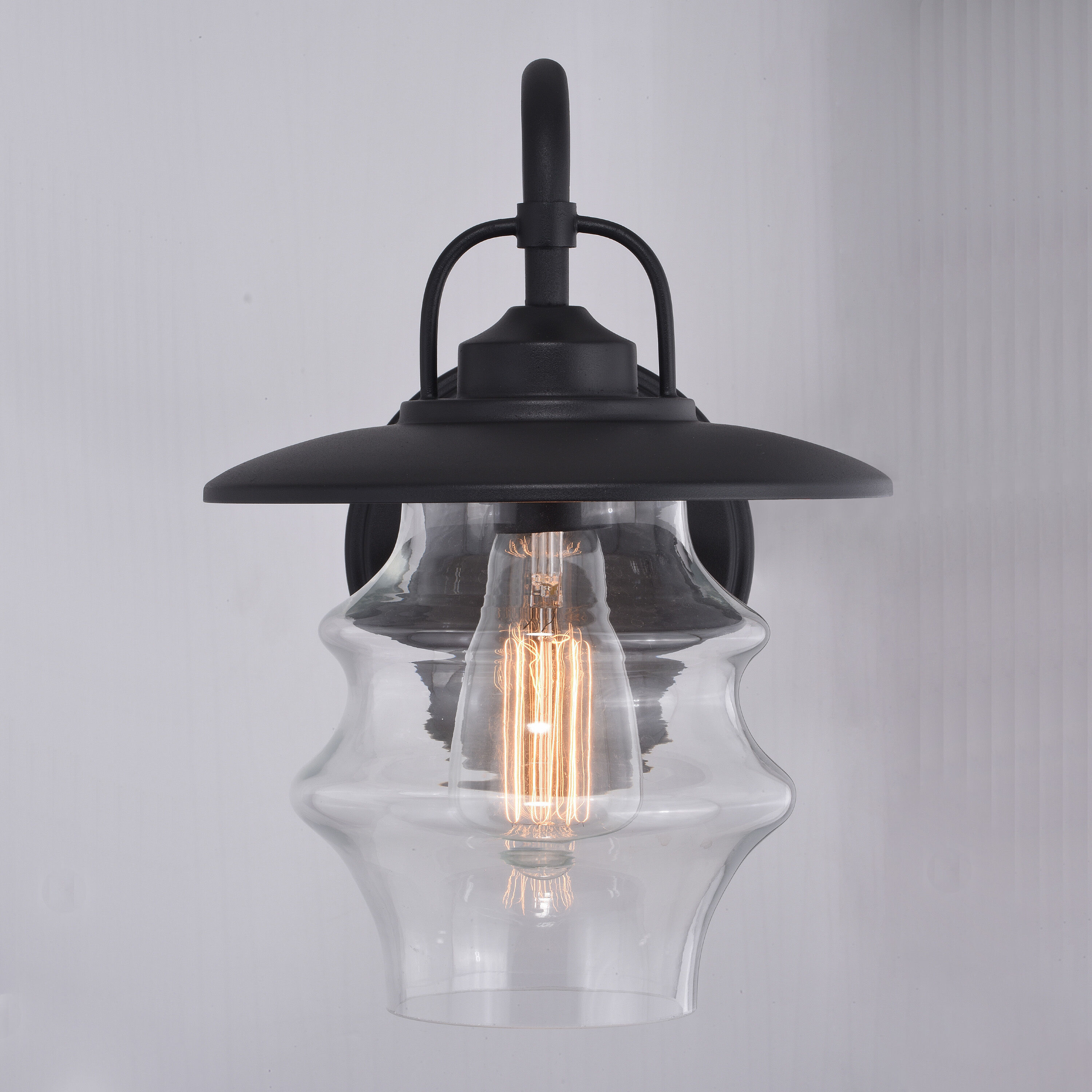 Glenn LED 12.5 inch Textured Black Outdoor Wall