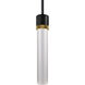 Zigrina 1 Light 5.13 inch Satin Brushed Black with Aged Brass Pendant Ceiling Light