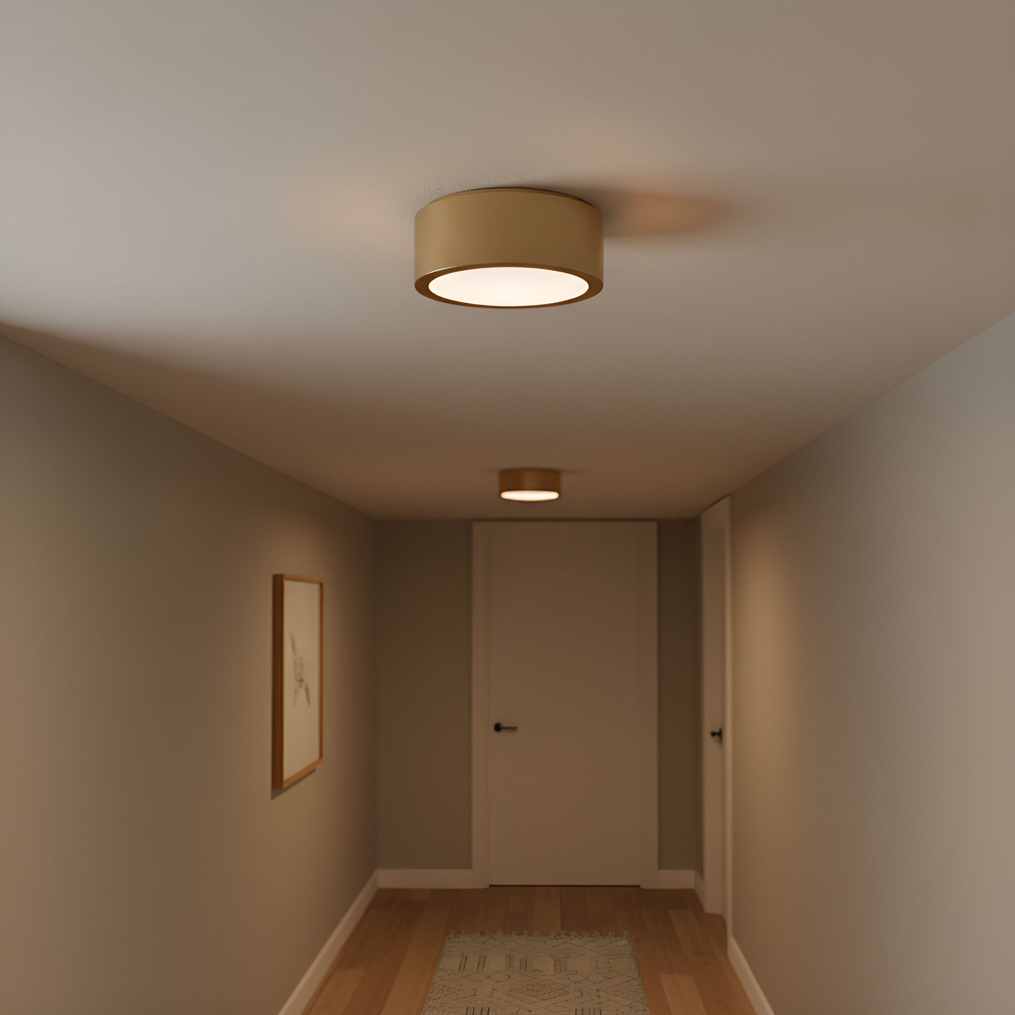 Albee 1 Light 10 inch Satin Brass Flush Mount Ceiling Light, Small