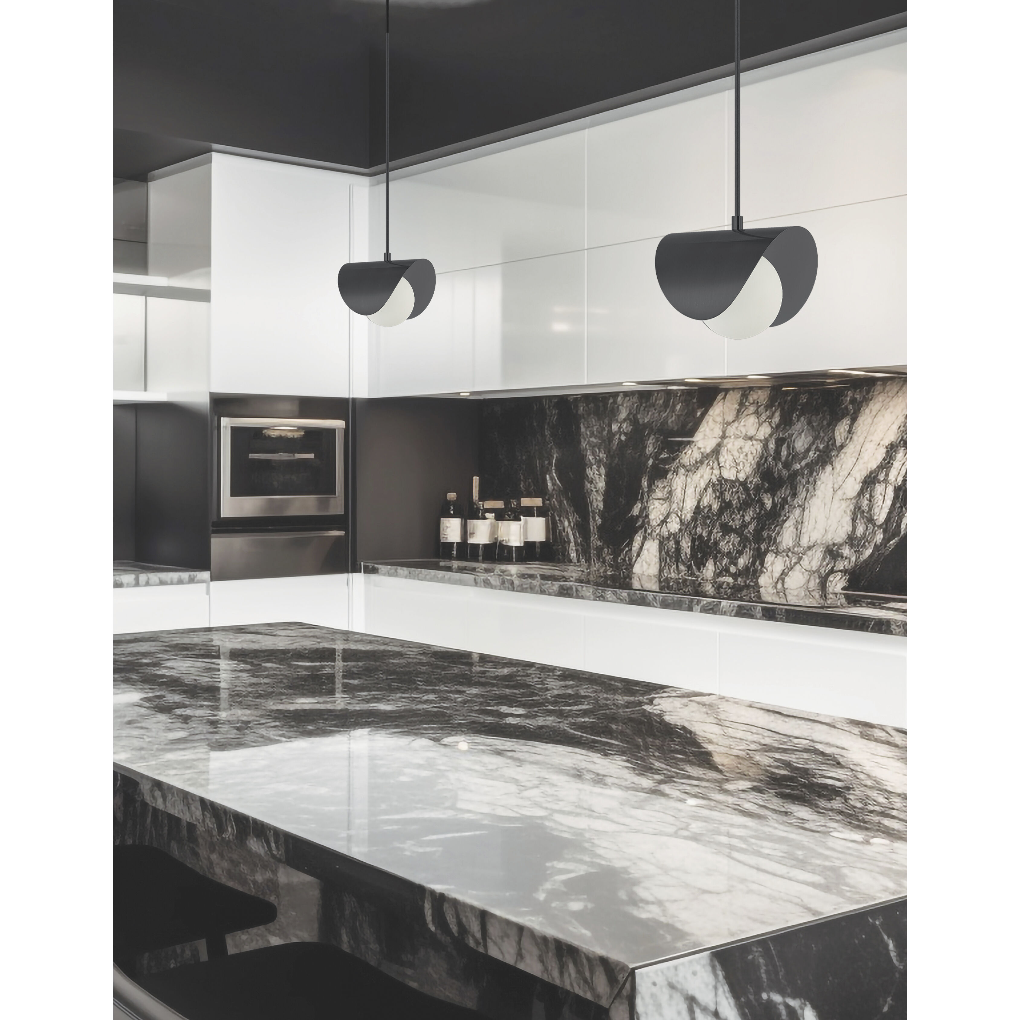 Cresent 1 Light 6.25 inch Matte Black Single Drop Pendant Ceiling Light