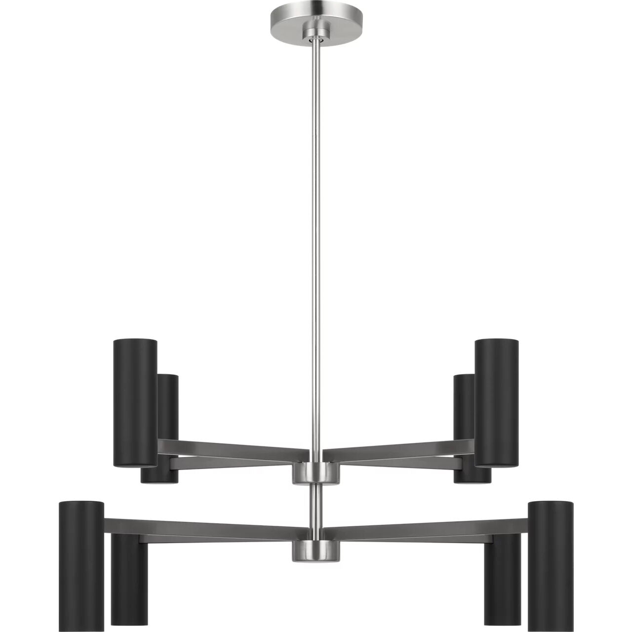 Zentro 8 Light 36 inch Brushed Nickel Chandelier Ceiling Light in Standard